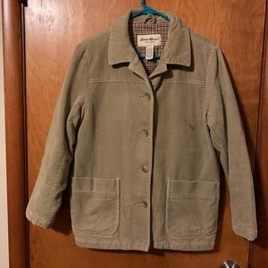 Tan corduroy jacket.